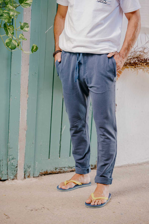 COMFY - Pantalón algodón orgánico - Azul sur