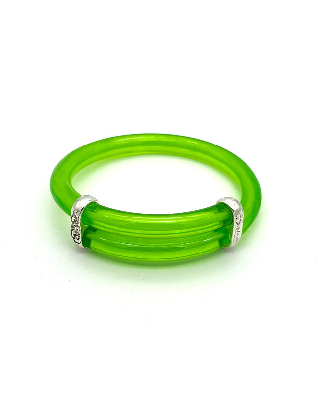 LEASH VERDE TRANSPARENTE HILO CENTRAL BLANCO