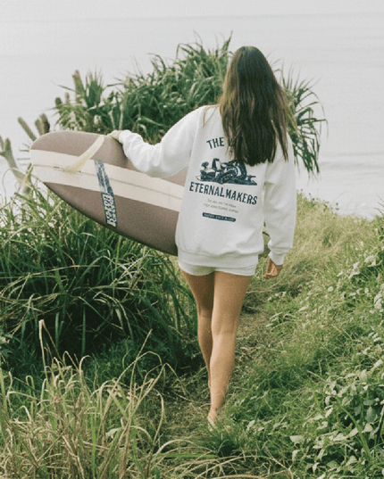 Sudadera orgánica Eternal Makers - Blanca