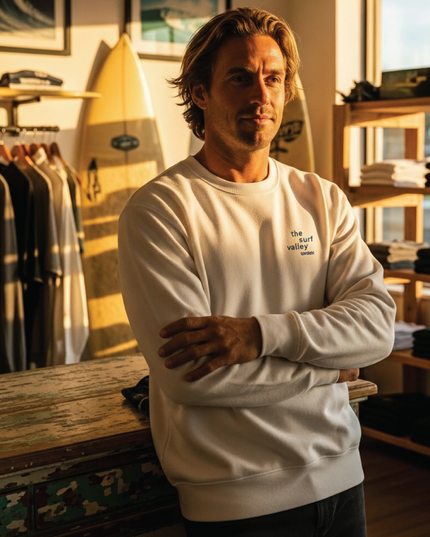 Sudadera The Surf Valley - Blanca & Bordado