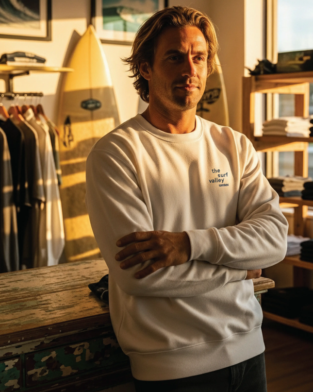 Sudadera The Surf Valley - Blanca & Bordado