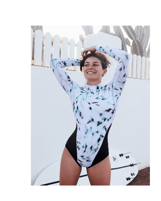 Animal tie dye short wetsuit