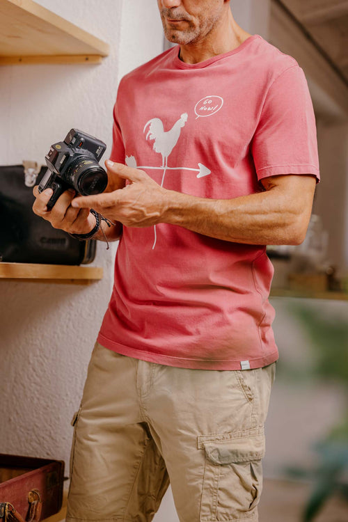 GO NOW - Pima Organic Cotton T-Shirt - Port Red