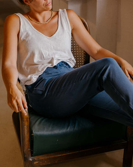 COMFY - Organic cotton pants - Southern blue