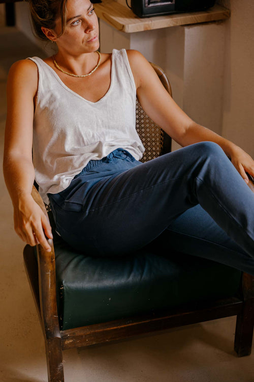 COMFY - Organic cotton pants - Southern blue