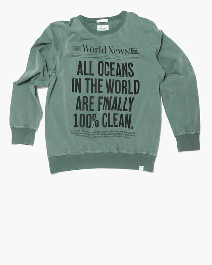 GOOD NEWS - Organic cotton sweatshirt - Palm green