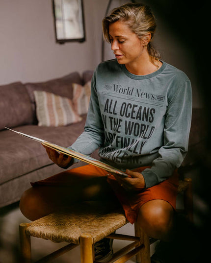 GOOD NEWS - Organic cotton sweatshirt - Palm green