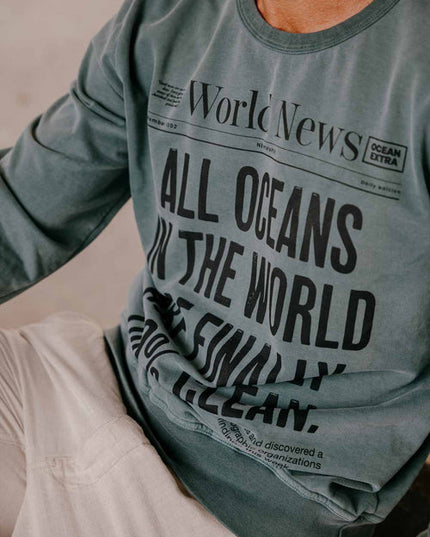 GOOD NEWS - Organic cotton sweatshirt - Palm green