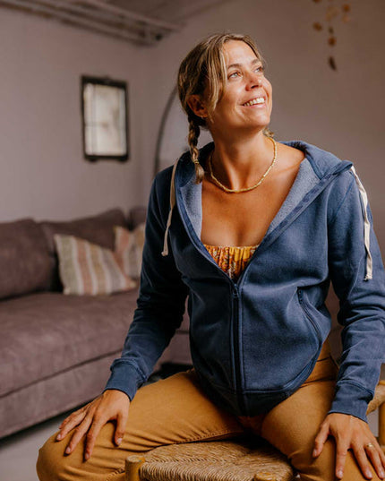 ZIP - Organic cotton sweatshirt - Southern blue 