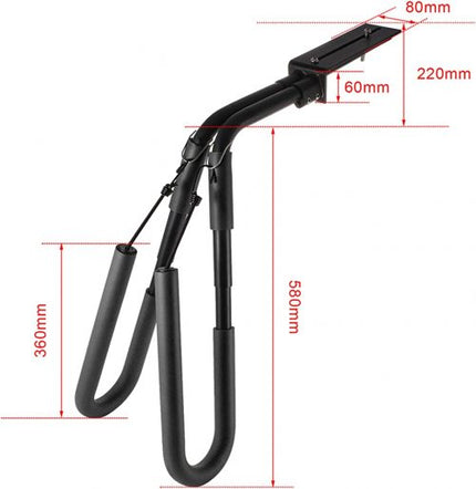 Motorcycle rack for surfboards up to 8'0
