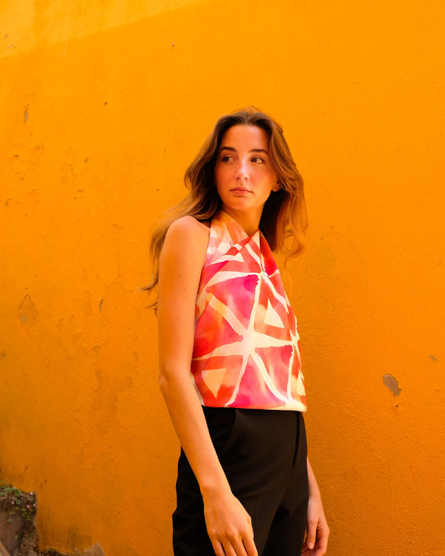 Square Red Pink Triangles 90x90