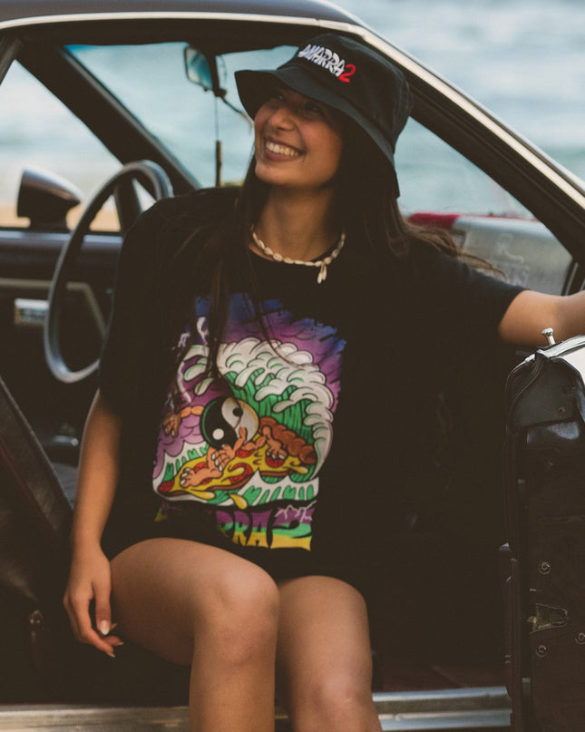 Camiseta YingYang Pizza - Unisex Negro