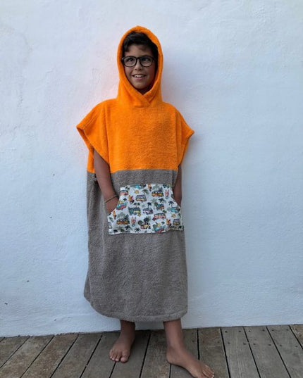 Kids orange poncho