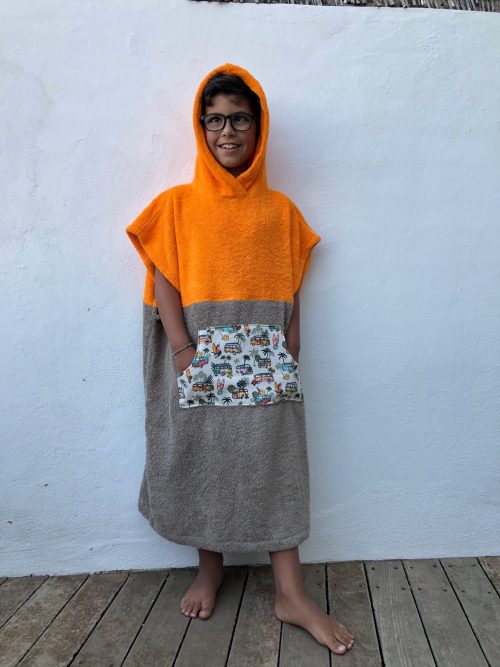 Kids orange poncho