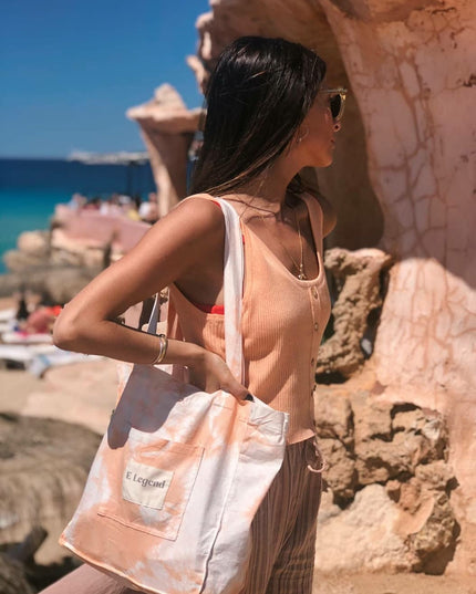 Peach Tie Dye Tote Bag