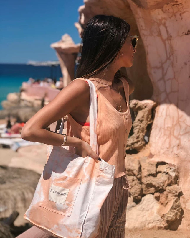 Tote bag Peach Tie Dye