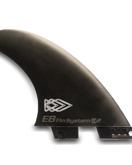 Black Fiberglass Surf FINS FCS2 E8 FIN SYSTEM Size: A1 L 75-90 Kg.