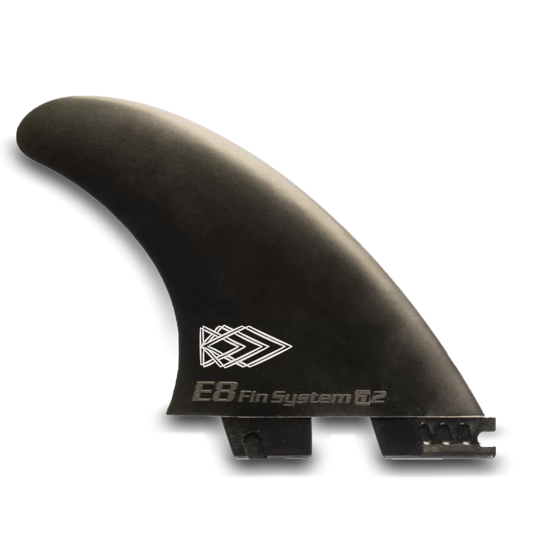 Black Fiberglass Surf FINS FCS2 E8 FIN SYSTEM Size: A1 L 75-90 Kg.