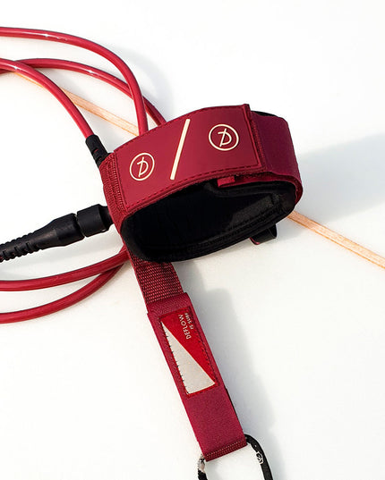 6" 6mm burgundy leash