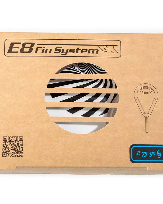 White Fiberglass Surf FINS FCS Compatible E8 FIN SYSTEM Ecological Pack Size: A2 M 65-80 Kg.