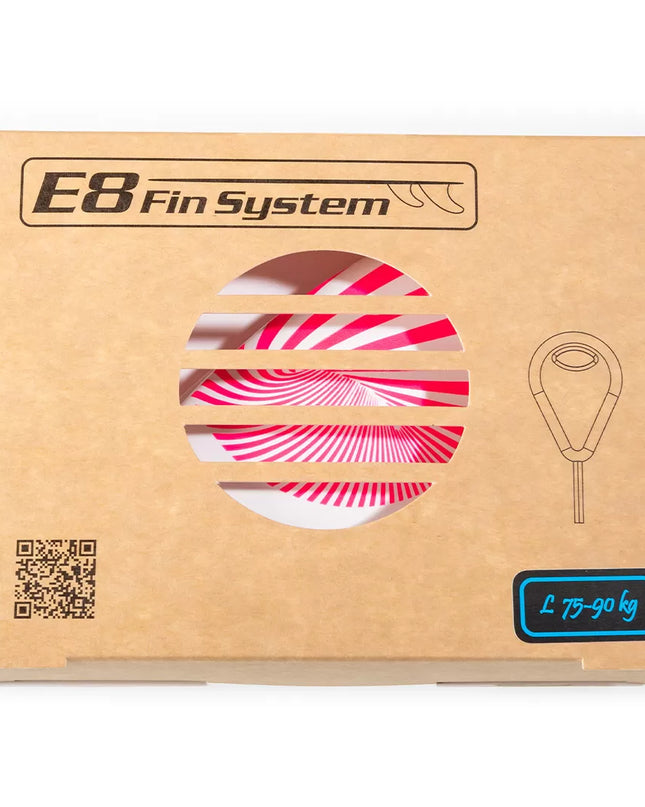 White and Pink Fiberglass Surf FINS FCS Compatible E8 FIN SYSTEM Ecological Pack Size: A1 L 75-90 Kg.