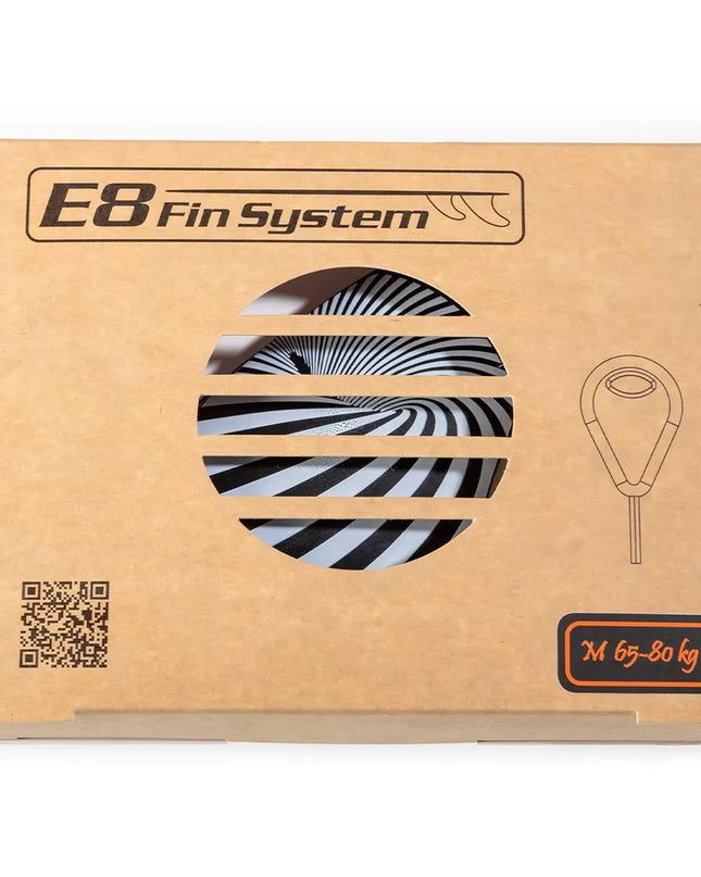 Black Fiberglass Surf FINS FCS Compatible E8 FIN SYSTEM Ecological Pack Size: A1 L 75-90 Kg.