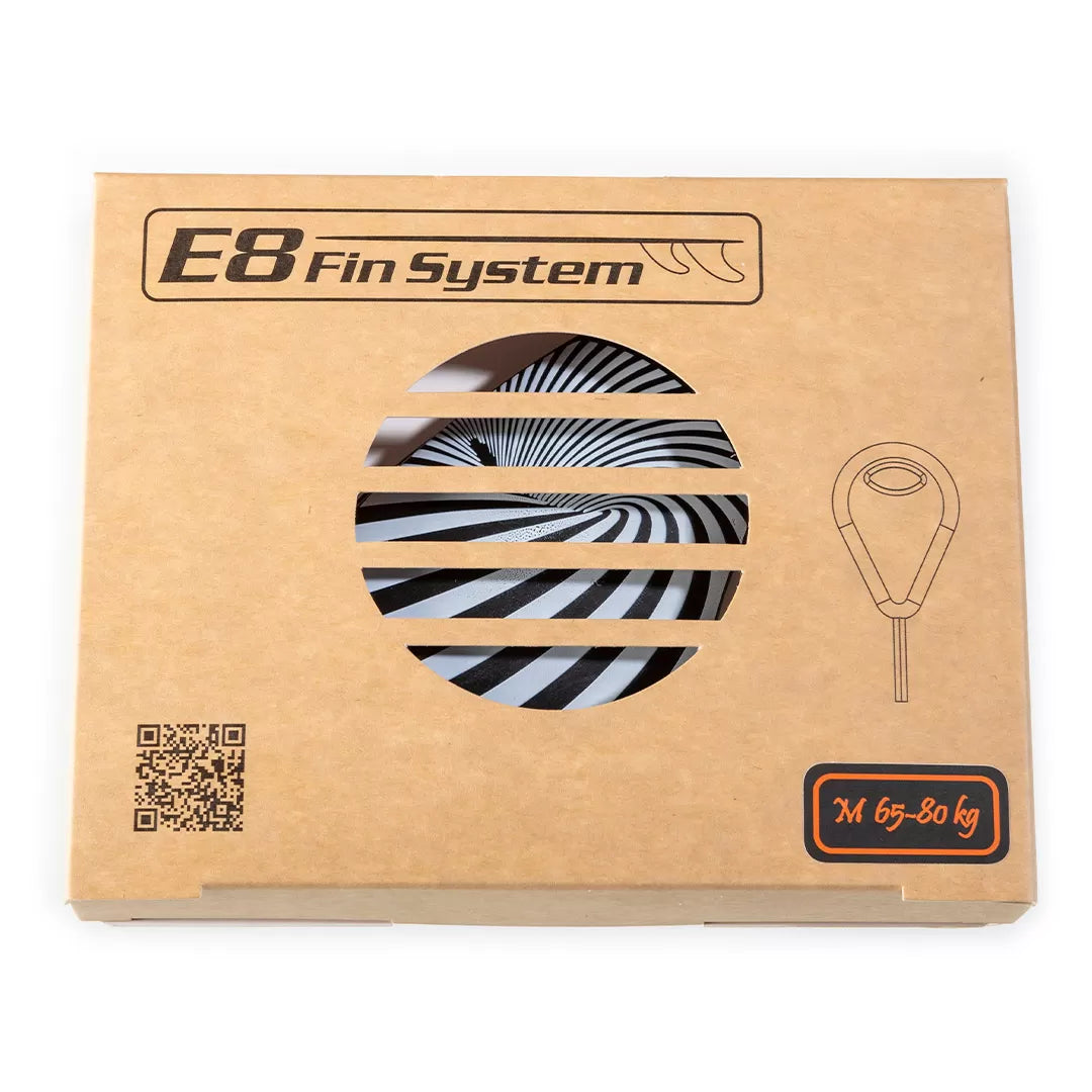 Black Fiberglass Surf FINS FCS Compatible E8 FIN SYSTEM Ecological Pack Size: A1 L 75-90 Kg.