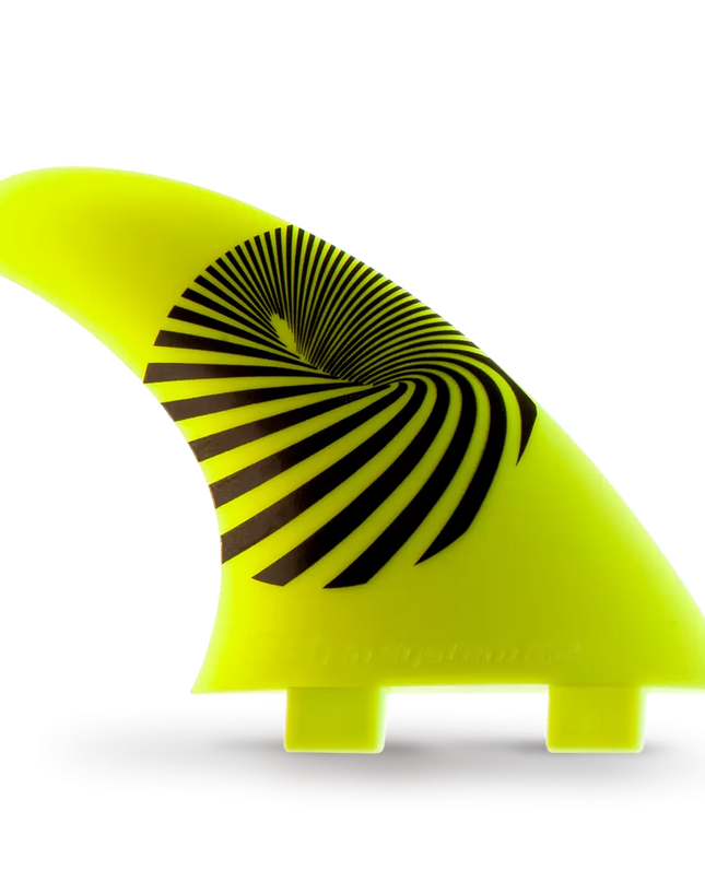 Yellow Fiberglass Surf FINS FCS Compatible E8 FIN SYSTEM Size: A2 M 65-80 Kg.