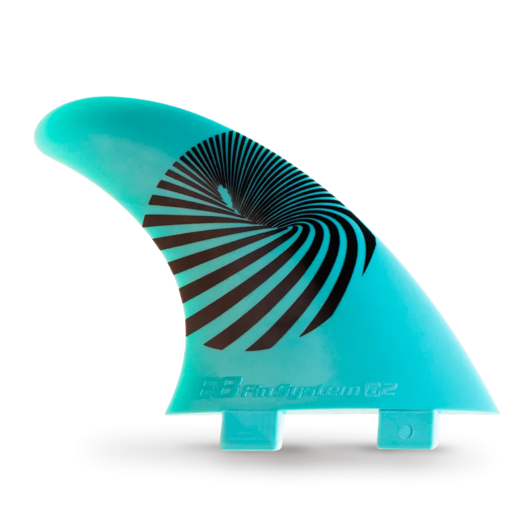 Turquoise Fiberglass Surf FINS FCS Compatible E8 FIN SYSTEM Size: A2 M 65-80 Kg.